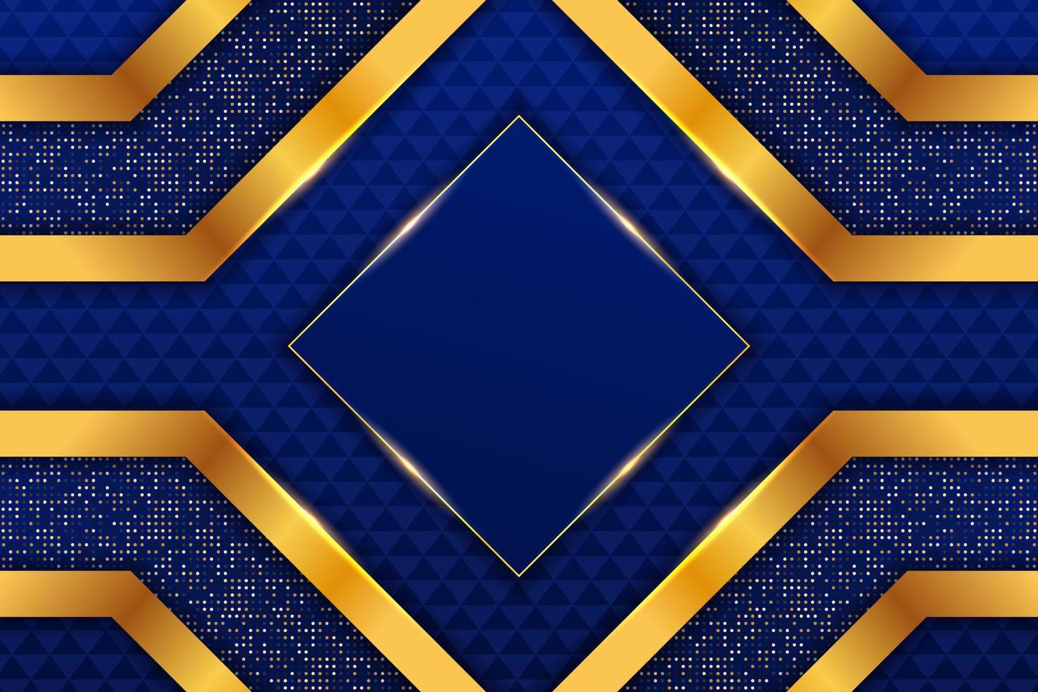 Luxury Background Realistic Geometric Blue with Golden Glitter Shiny Effect vector
