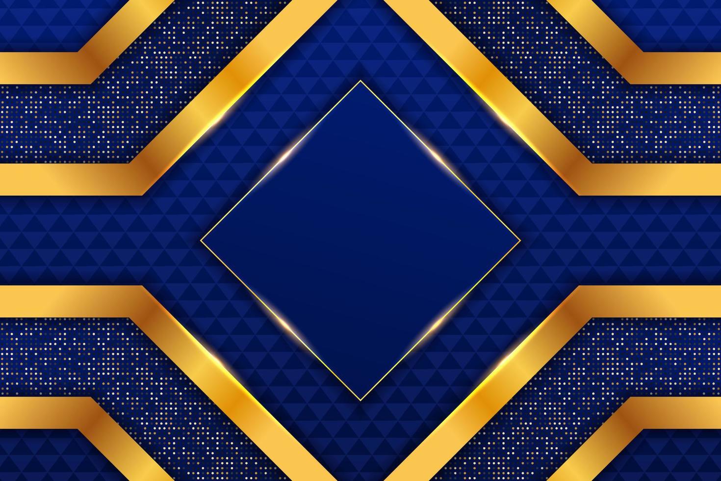 Luxury Background Realistic Geometric Blue with Golden Glitter Shiny Effect vector