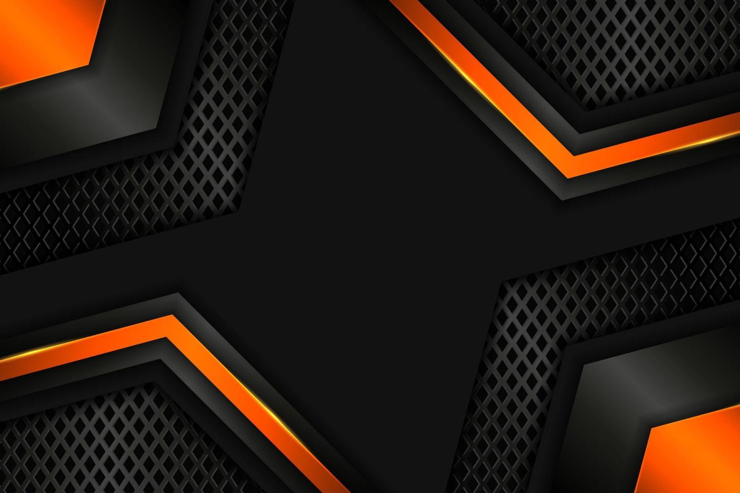 Modern E-Sport Gaming Background Realistic Glowing Orange Futuristic Premium Technology Hexagonal vector