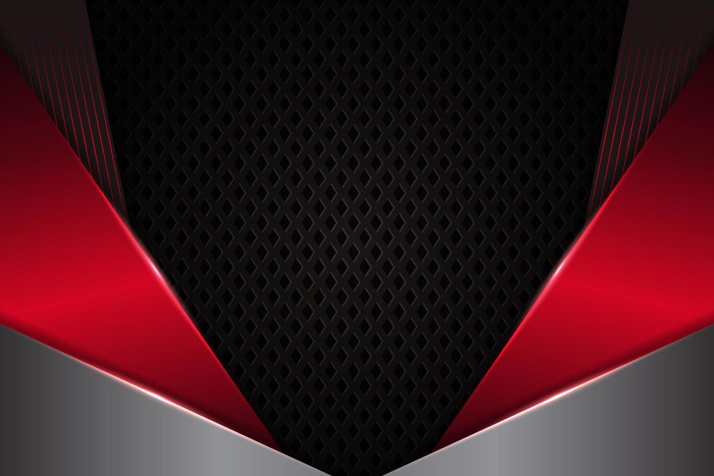 Modern Background Premium Diagonal Overlapped with Elegant Metallic Glowing Red and Silver vector