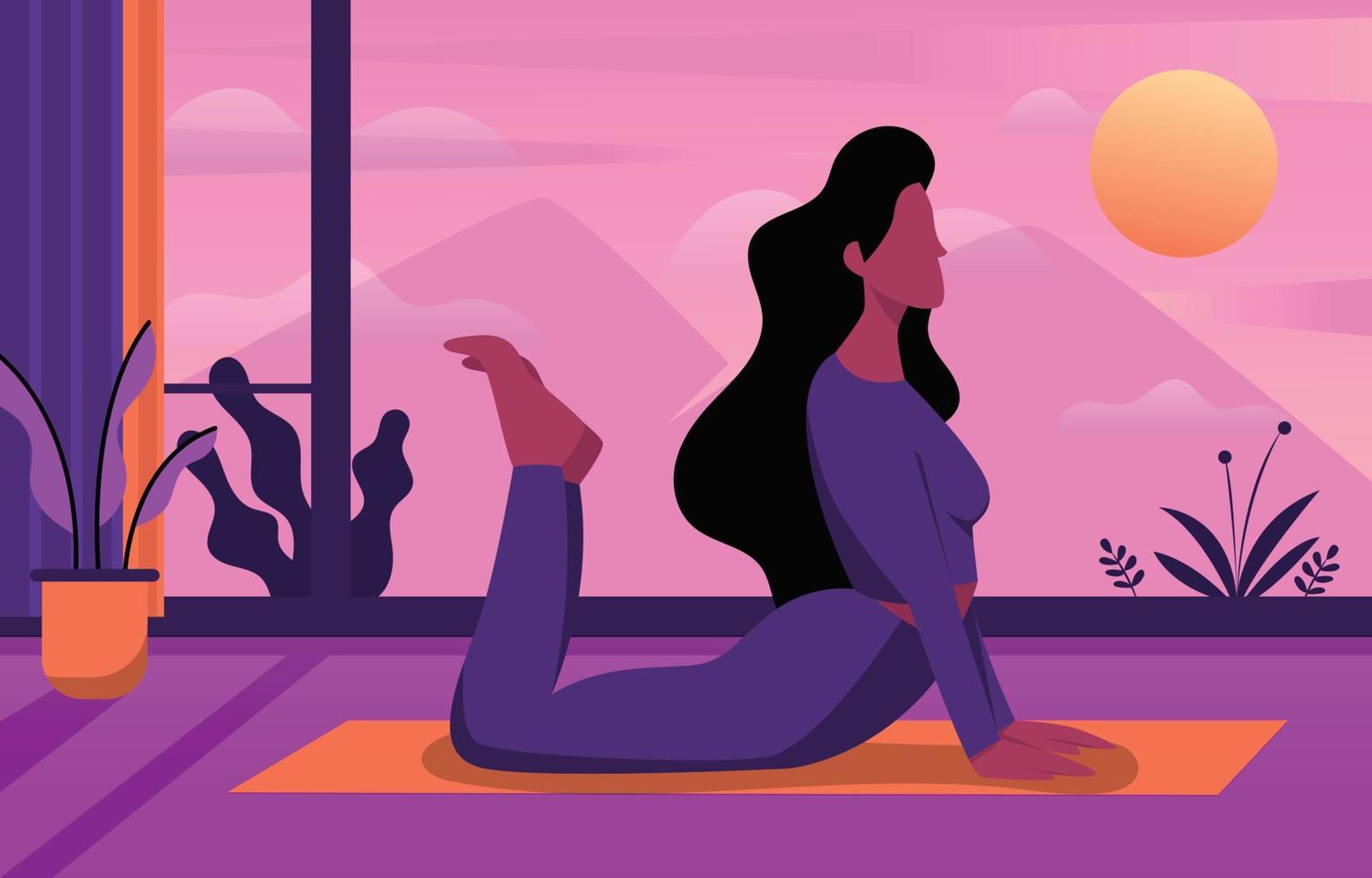 mujer yoga para la resolución de año nuevo vector