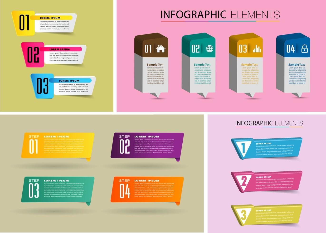 modern text box template, infographics banner vector