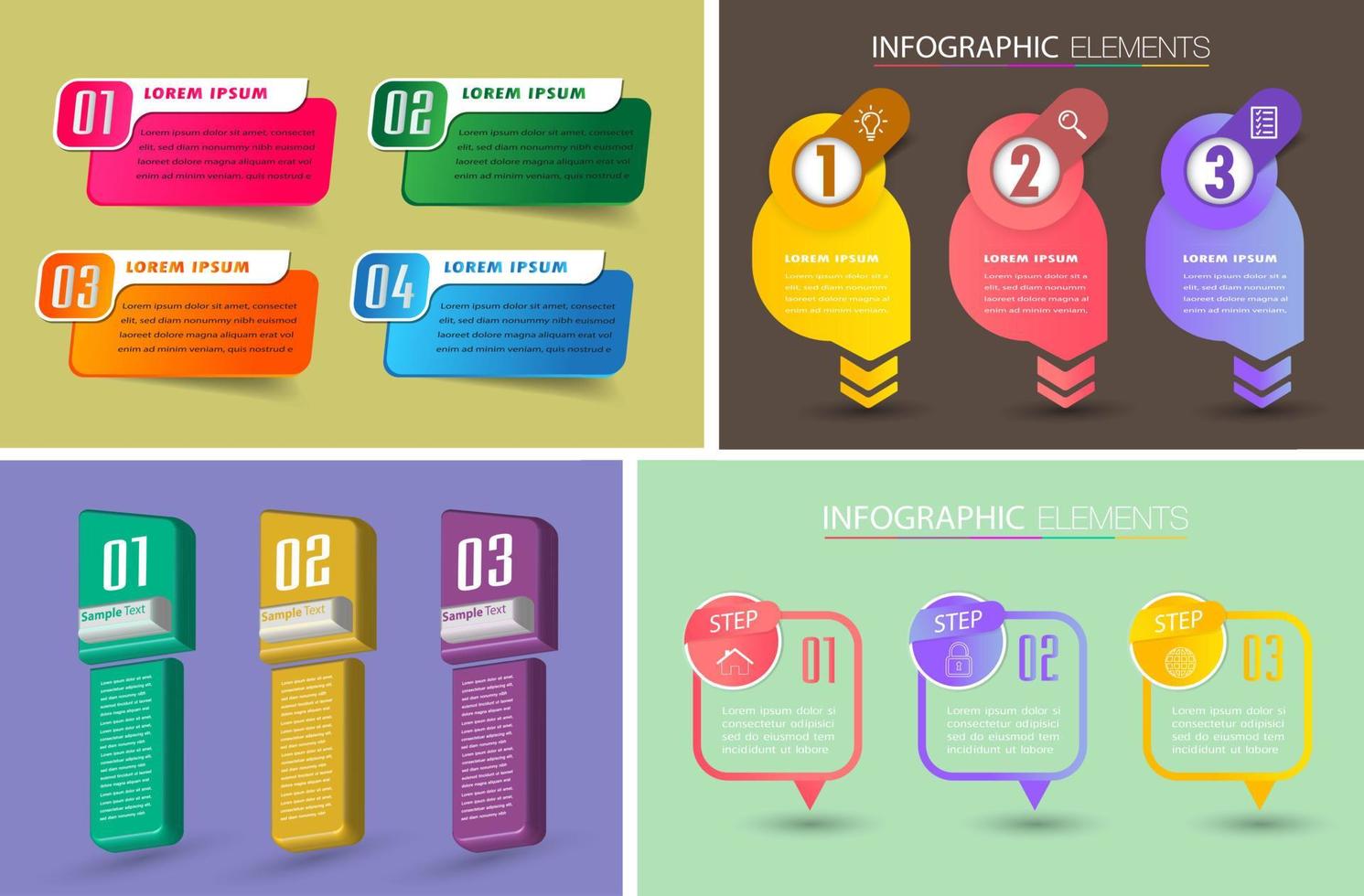 modern text box template, infographics banner vector