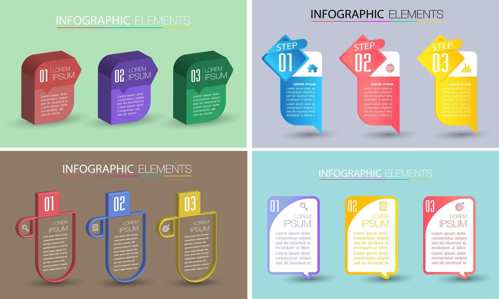 modern text box template, infographics banner vector