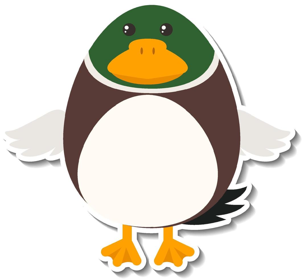 Chubby duck animal cartoon sticker vector