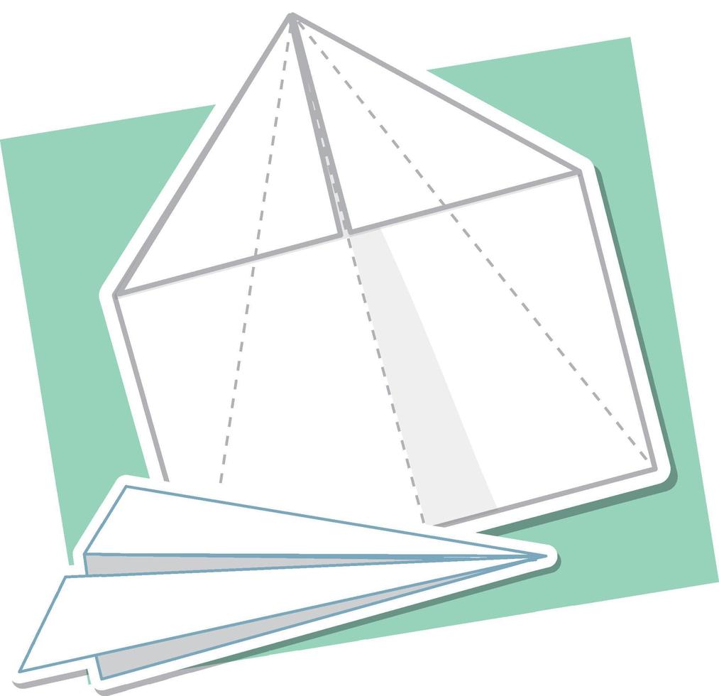 Origami rocket folding on white background vector