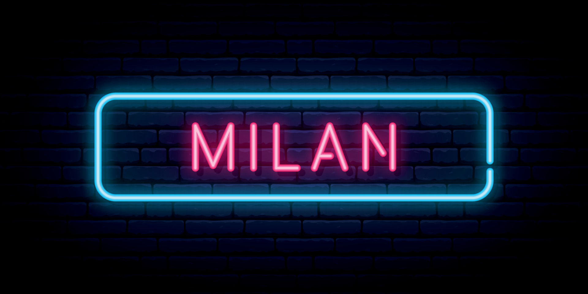 Milan neon sign. 4338965 Vector Art at Vecteezy