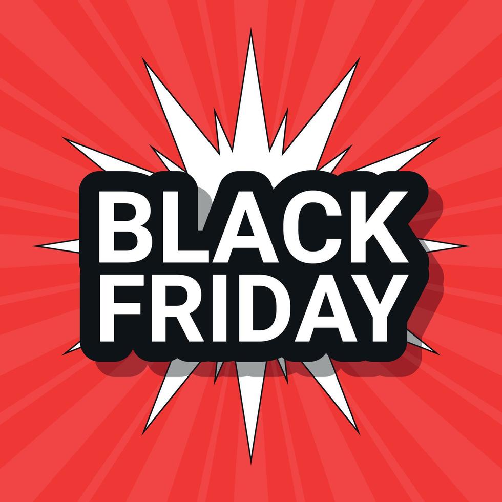 Black Friday flyer comic design vector