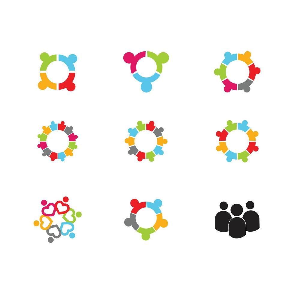 Community, network and social icon design template vector