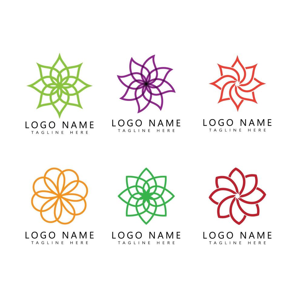 icono de plantilla de logotipo de diseño de flores de loto de vector de belleza