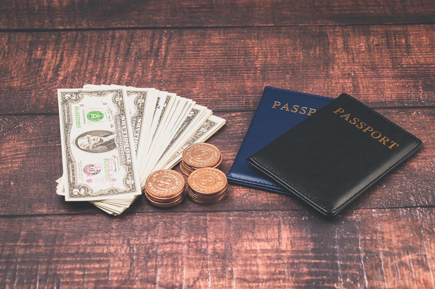 passport Save money for traveling and doing business around the world. photo