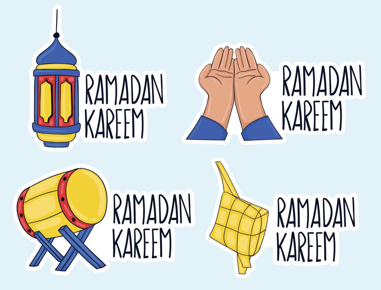 Ramadan kareem Sticker Collection vector
