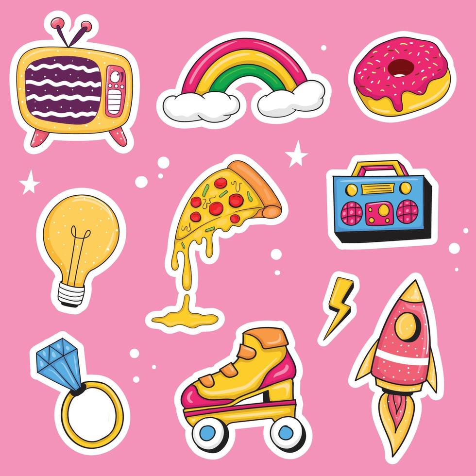 Set Of Retro Element Stickers vector