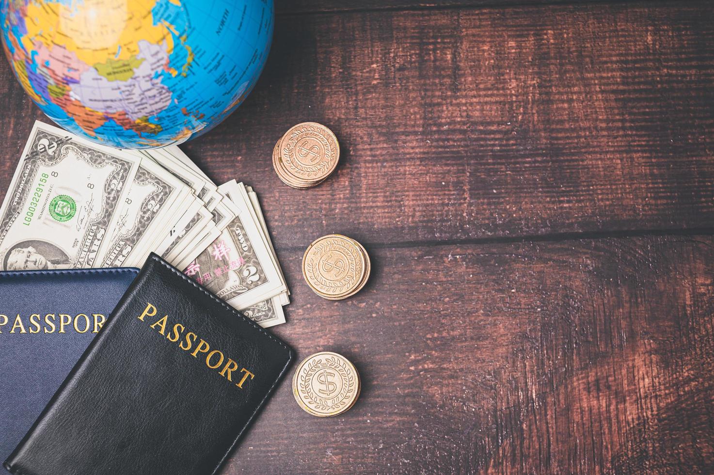 passport Save money for traveling and doing business around the world. photo