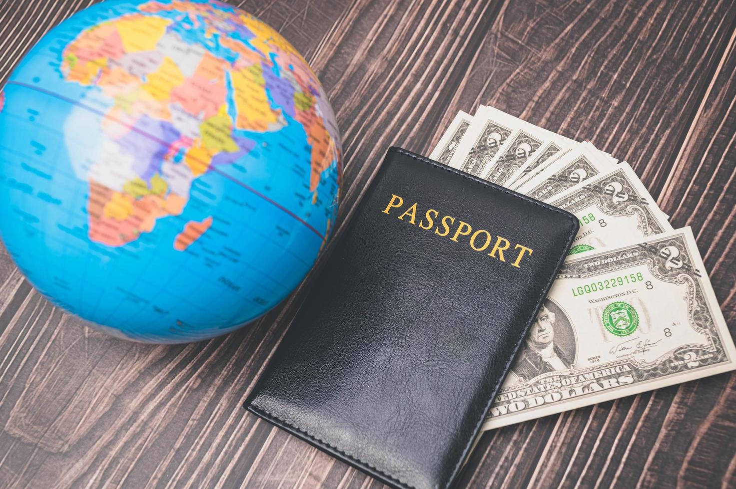 passport Save money for traveling and doing business around the world. photo