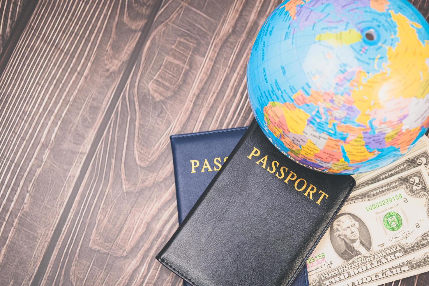 passport Save money for traveling and doing business around the world. photo