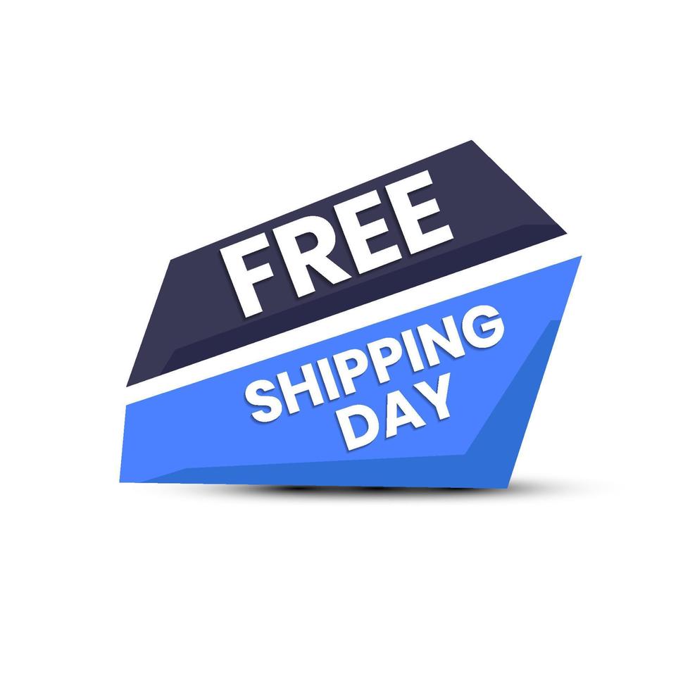 Free shipping day vector illustration. Free delivery shipment background with abstract modern shape blue color.