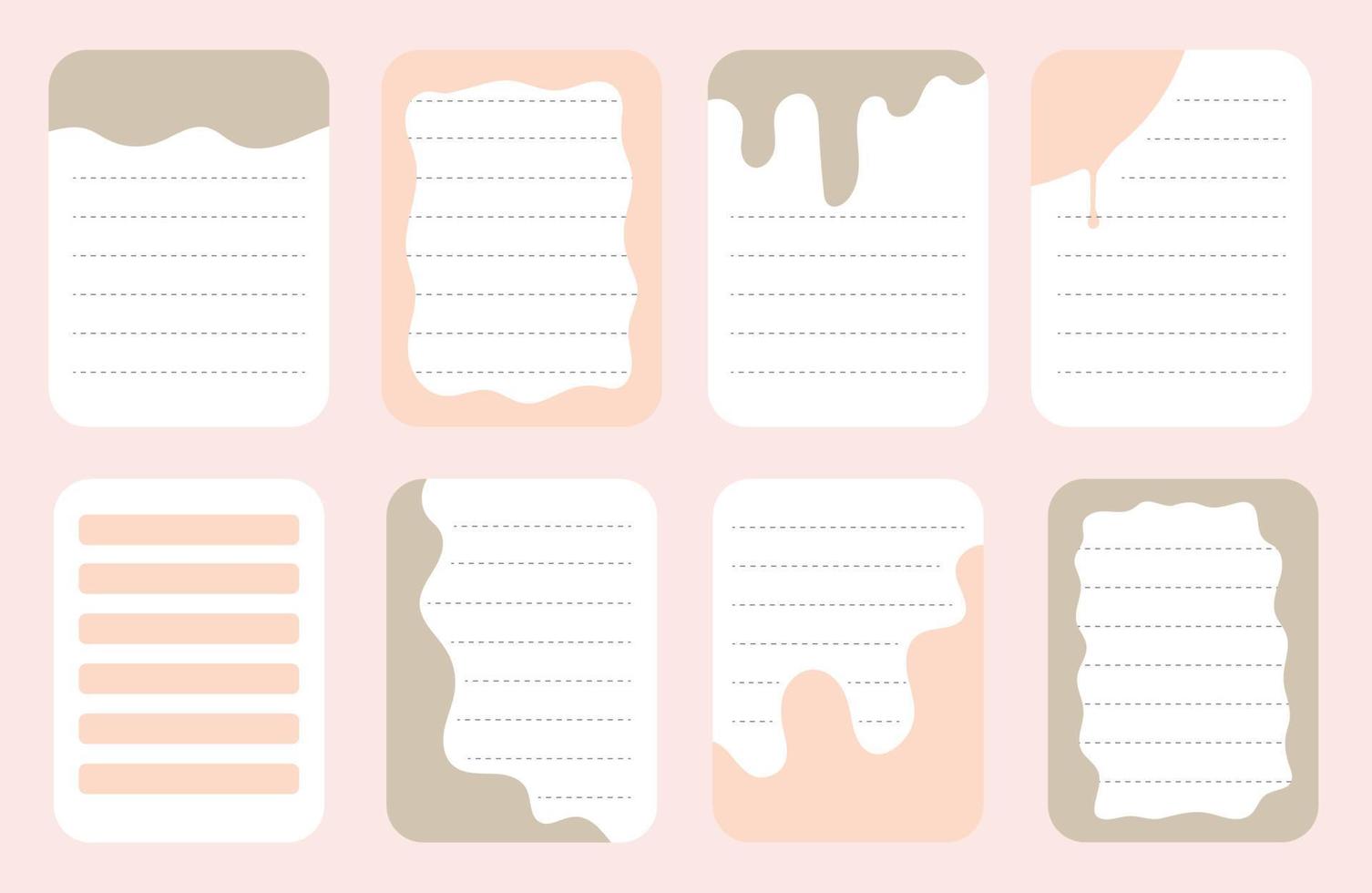 set of blank reminder paper notes vector