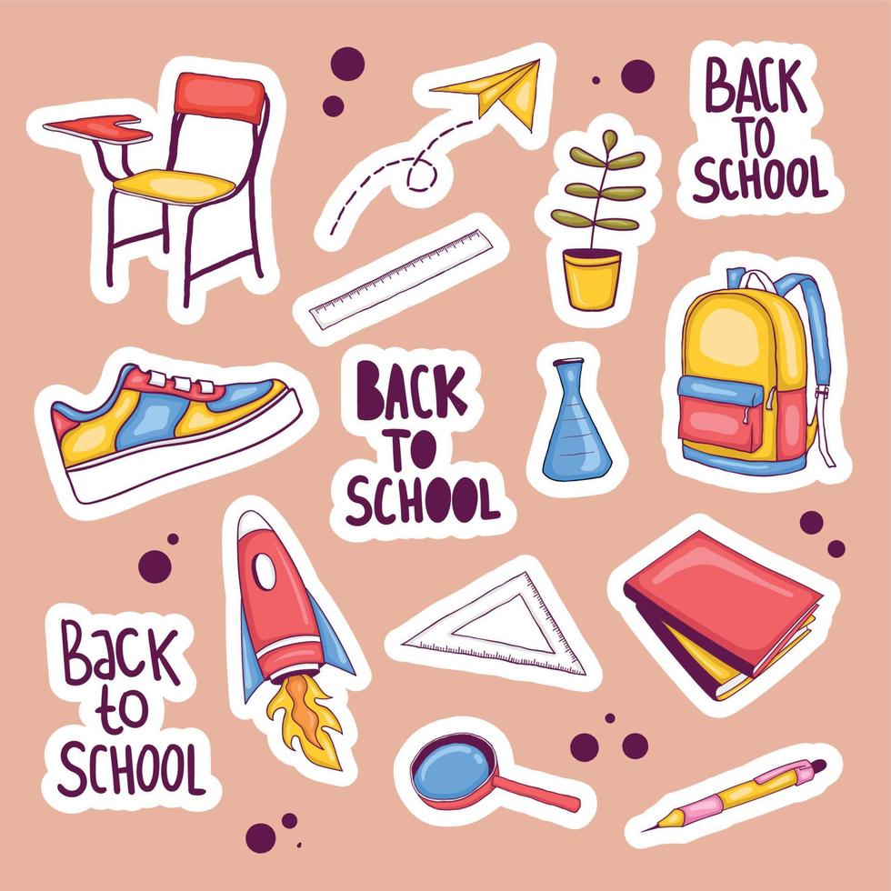 Set of back to school elements vector