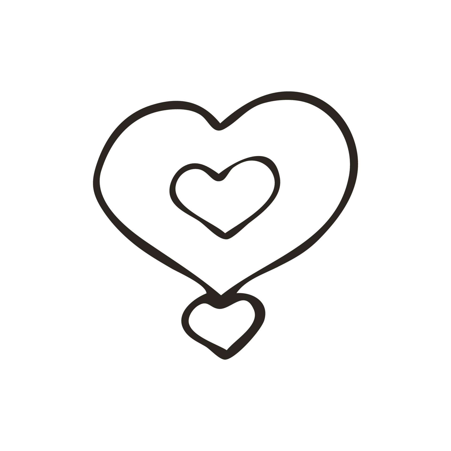 Doodle heart icon. Love symbol. Cute hand drawn graphic ...