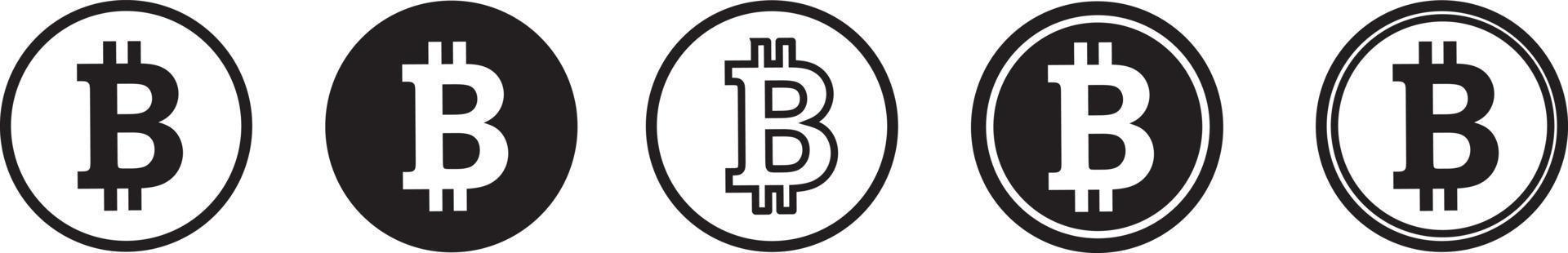 Decentralized virtual currency for payment and transactions, isolated bitcoin icons in realistic, flat and line style. Coins, electronic exchange and financial profit, vector illustration
