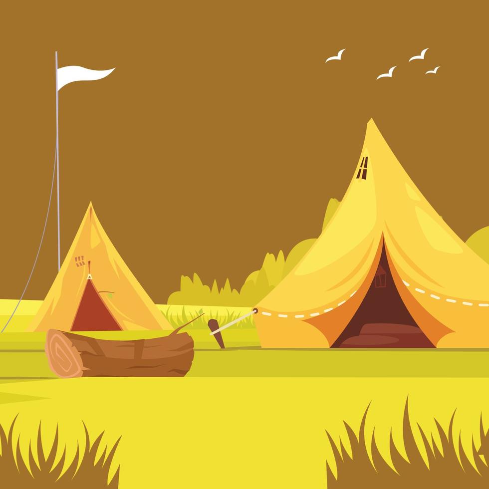 Flat Camping Landing Page Template vector