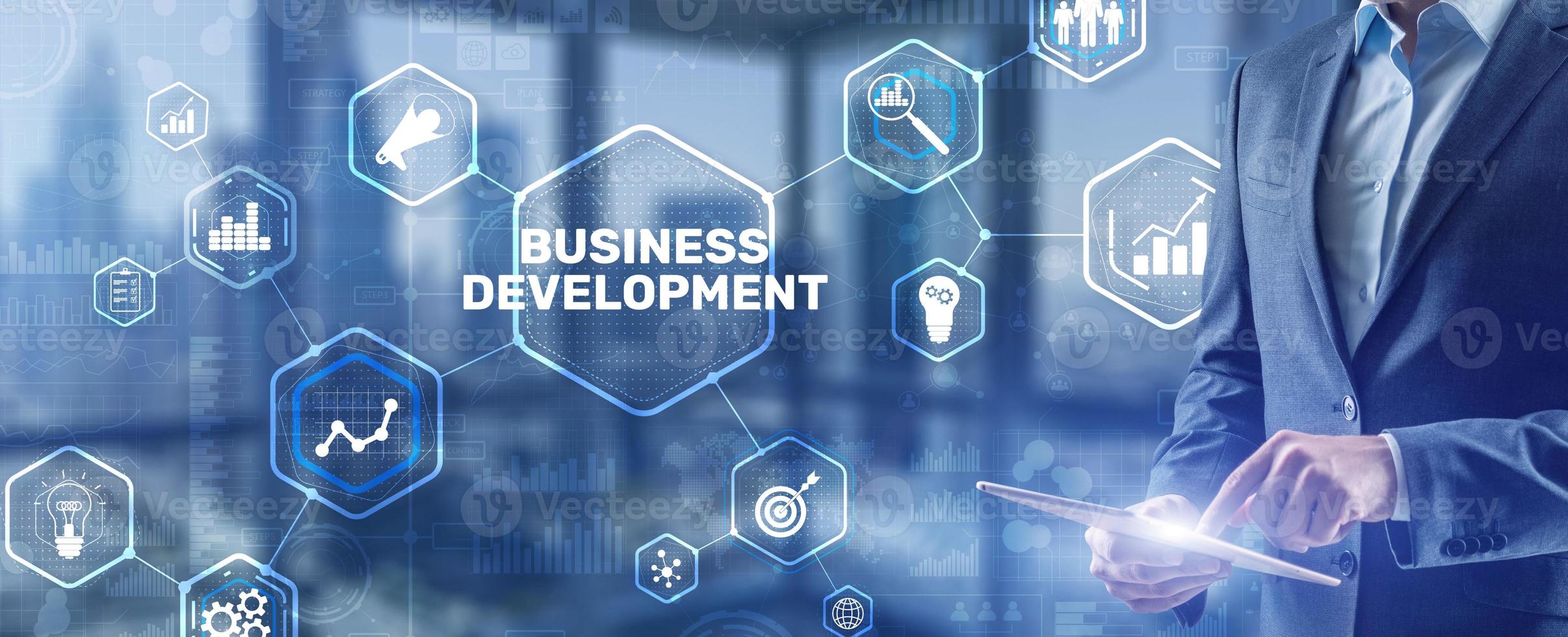 Business Development. Financial Plan Strategy Development Process Graphic 3D Concept photo