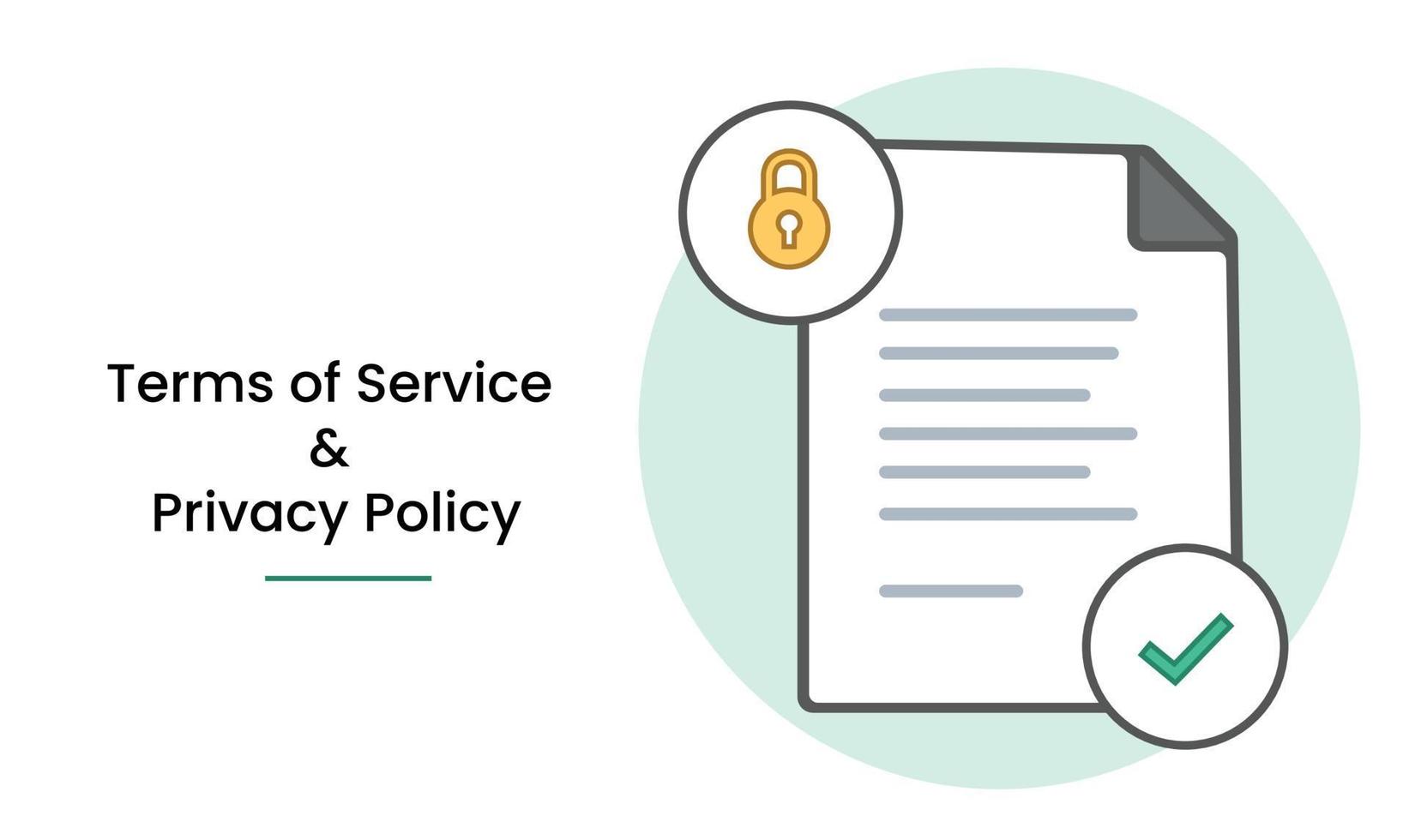 documento de condiciones de servicio y política de privacidad vector