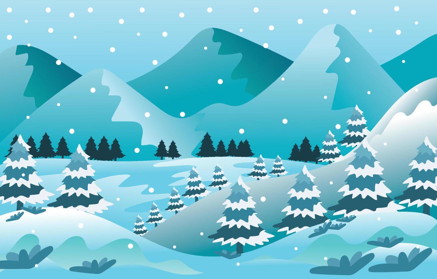 Scenery of Winter Landscape vector