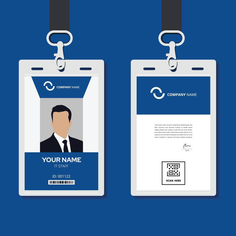 modern identity card design for corporate with mockup. minimal red ID card design vector