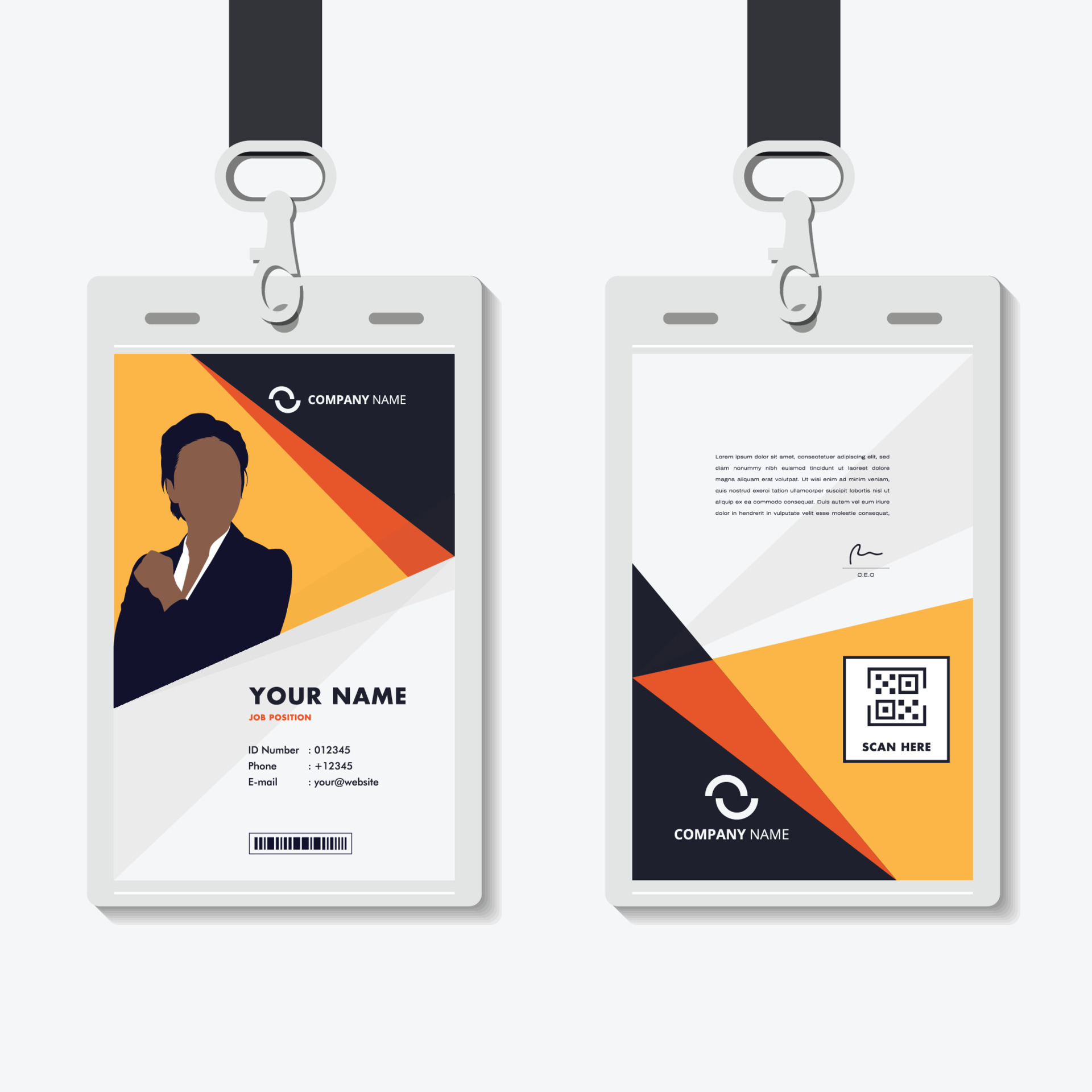 Modern Identity Card Design For Corporate With Mockup Minimal Yellow Modern Identity Card Design For Corporate With Mockup Minimal Yellow
