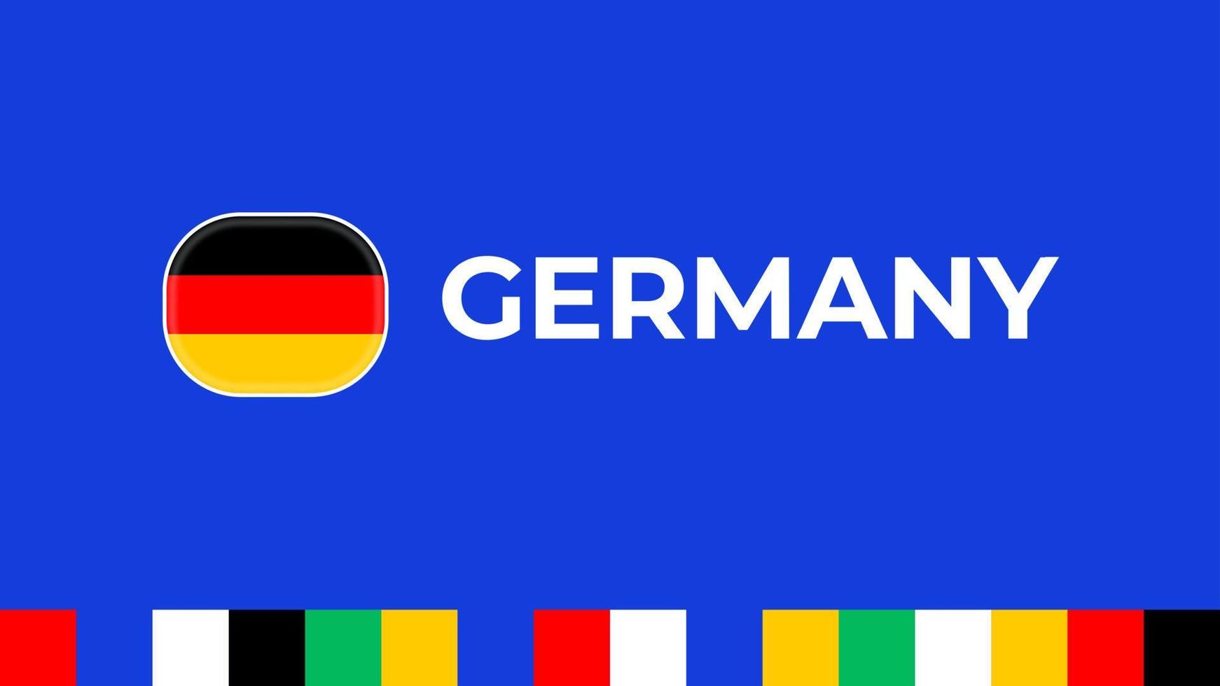 Germany 2024 vector flag. football 2024 tournament championship final stage. Official championship blue color and style with country line flag.