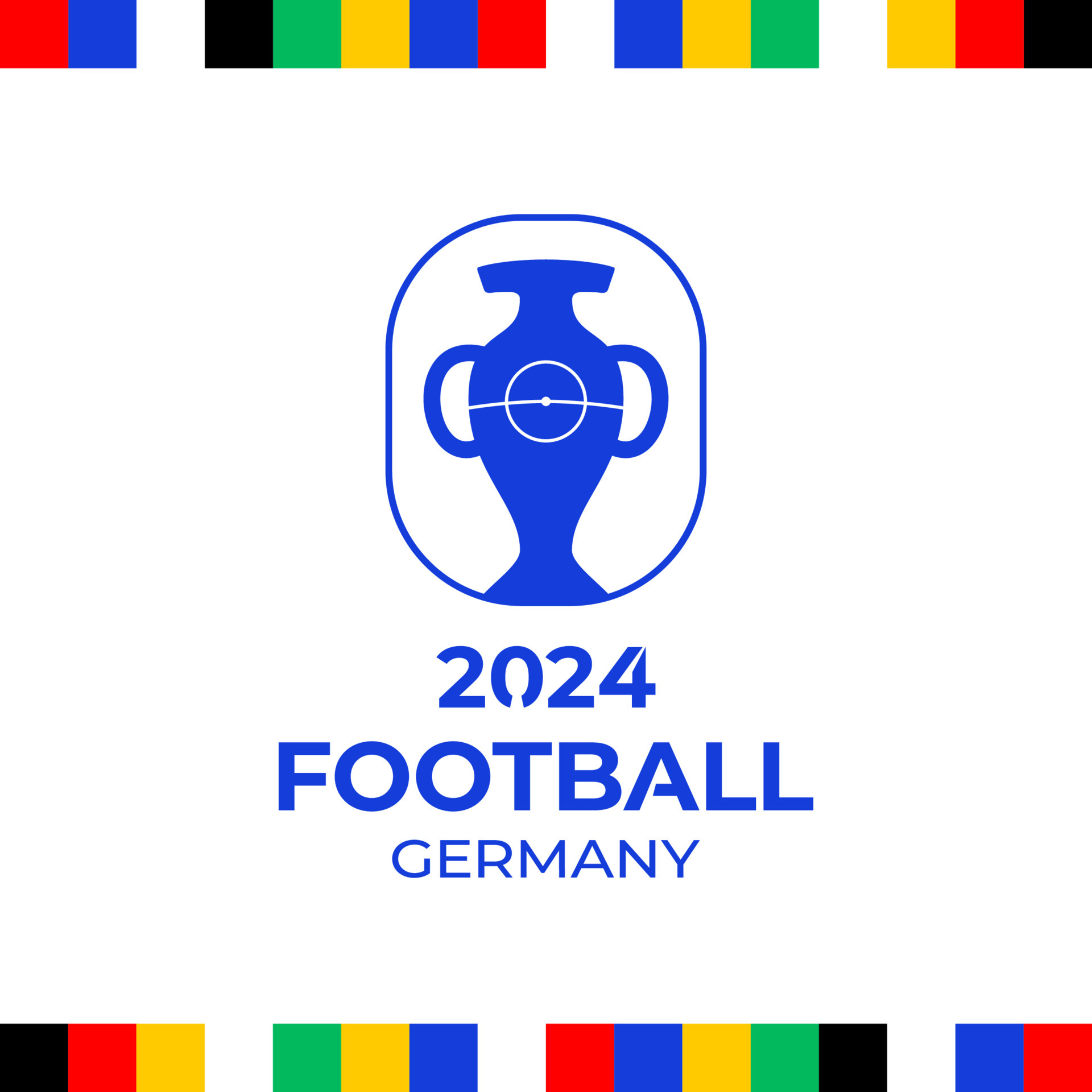 2024 Football Championship Logo Football Or Soccer Germany 2024 Logotype Emblem On Not Official White Background With Country Flag Colourful Lines Sport Football Logo With Cup Trophy Vector 