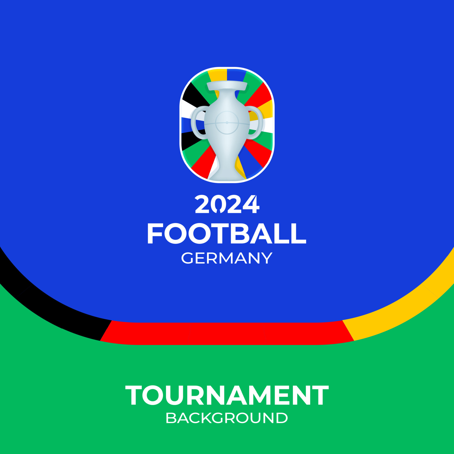 Football championship 2025 blue and green background vector stock