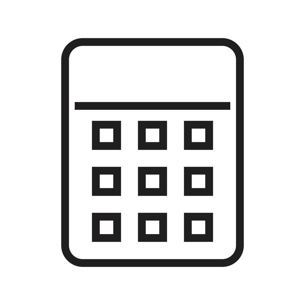 Calculator Office Icon vector Line on white background image for web, presentation, logo, Icon Symbol.