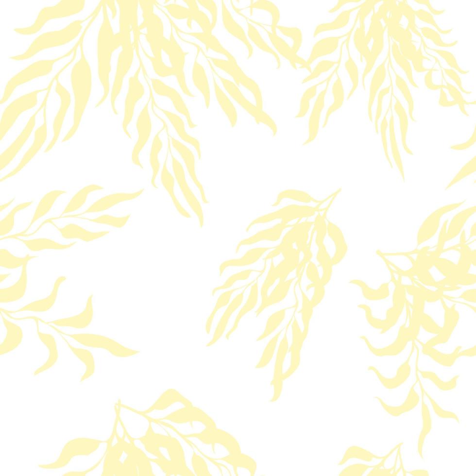 vector de patrones sin fisuras con la colorida ilustración de hojas exóticas. Úselo para papel tapiz, impresión textil, rellenos de patrones, páginas web, texturas superficiales, papel de regalo, diseño de presentación.