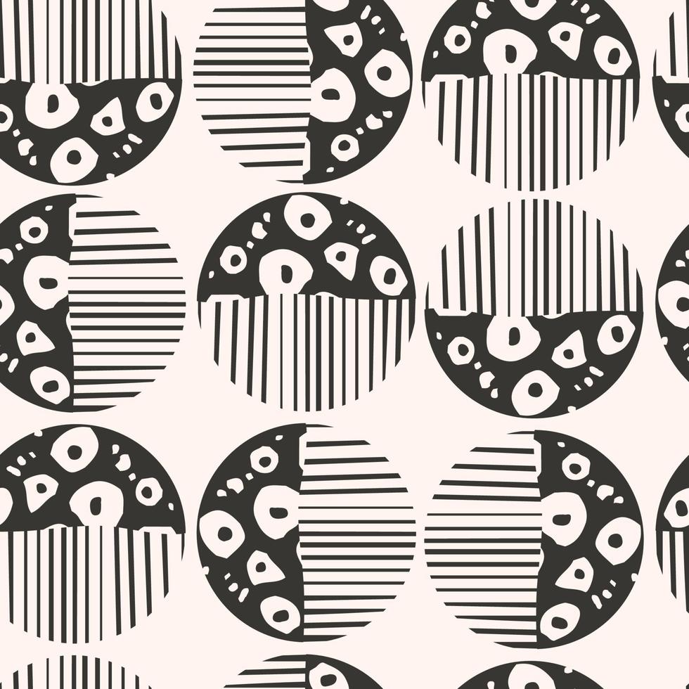Vector modern seamless background with colorful hand drawn abstract round elements, doodles. Use it for wallpaper, textile print, pattern fills, web, texture, wrapping paper, design presentation