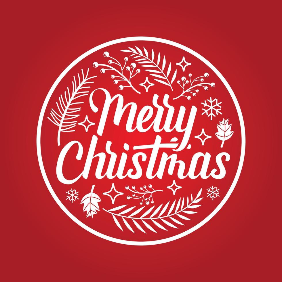 feliz navidad, círculo rojo, logo vector