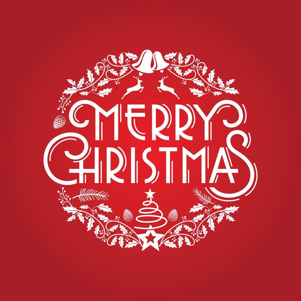 Merry Christmas Ornament Elegant Red vector