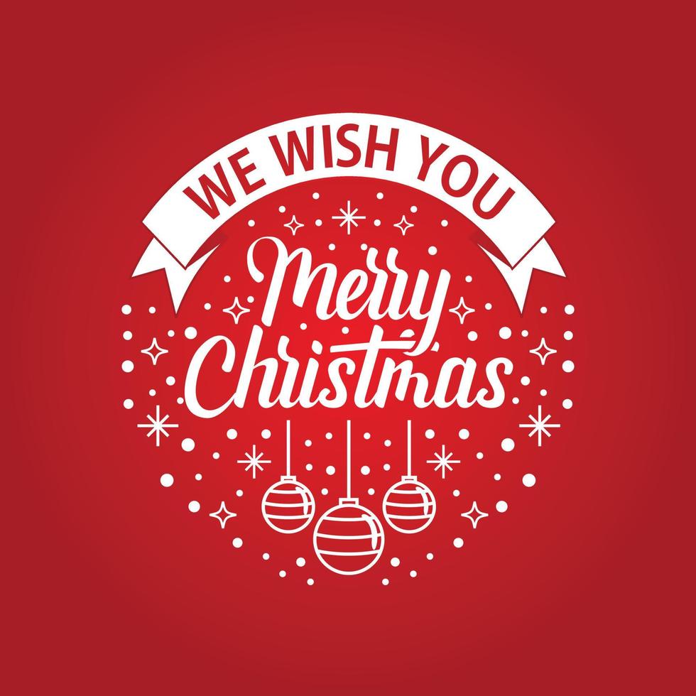 We Wish You Merry Christmas Red vector