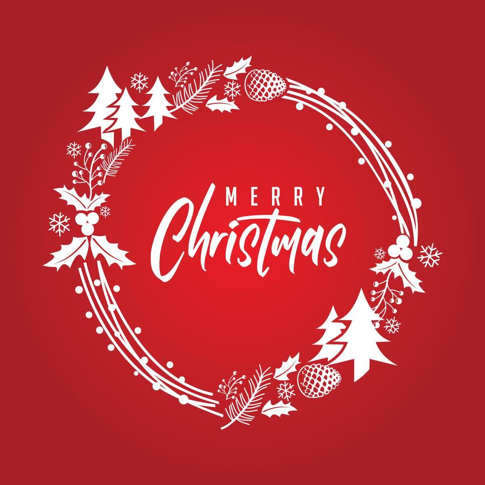 Merry Christmas Elegant Red Rustic vector