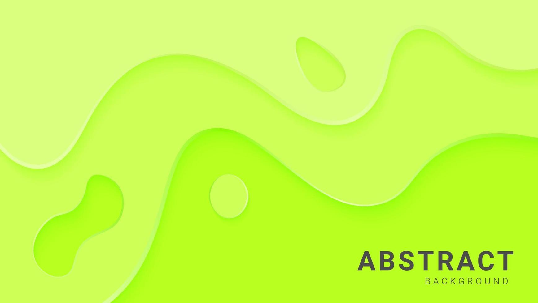 Fondo de estilo papercut de onda suave verde claro dinámico abstracto moderno vector