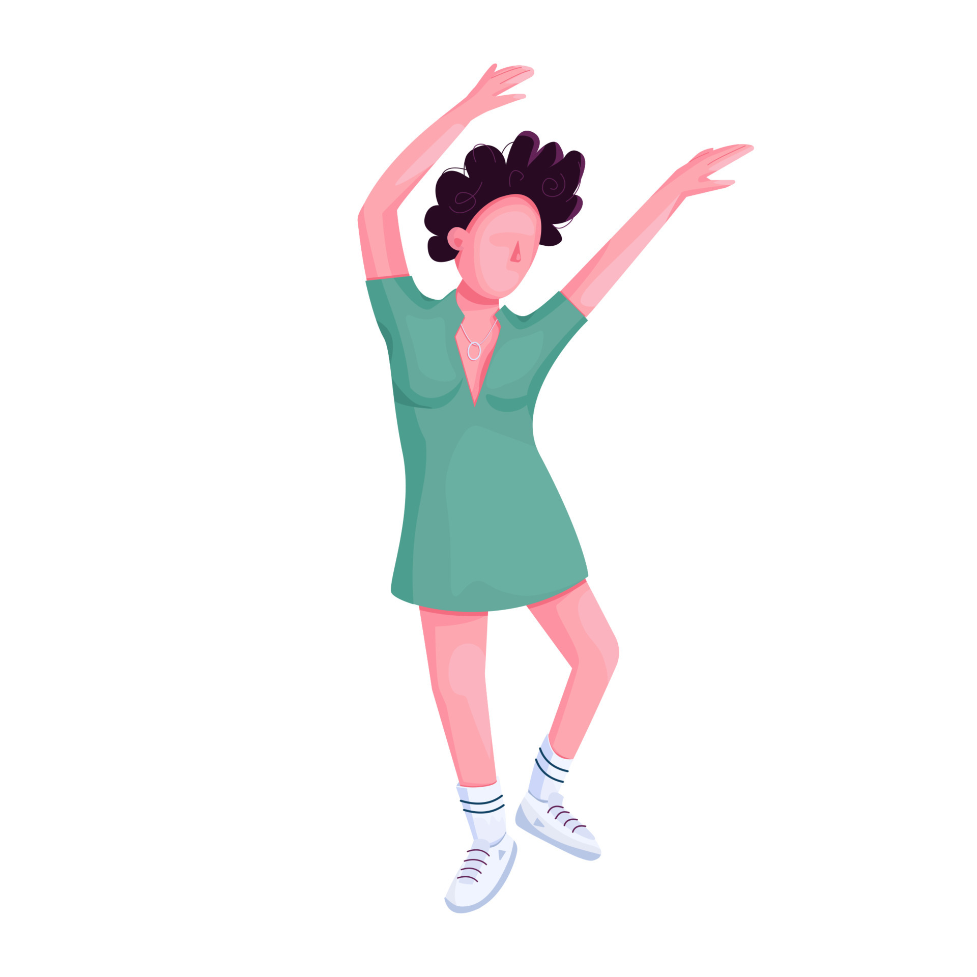 Girl free dancing flat color vector faceless character. Stylish young woman  at party. Hip hop dance female performer isolated cartoon illustration for  web graphic design and animation 4341247 Vector Art at Vecteezy