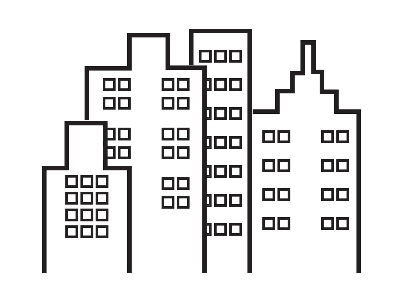 black line building or tower icon vector