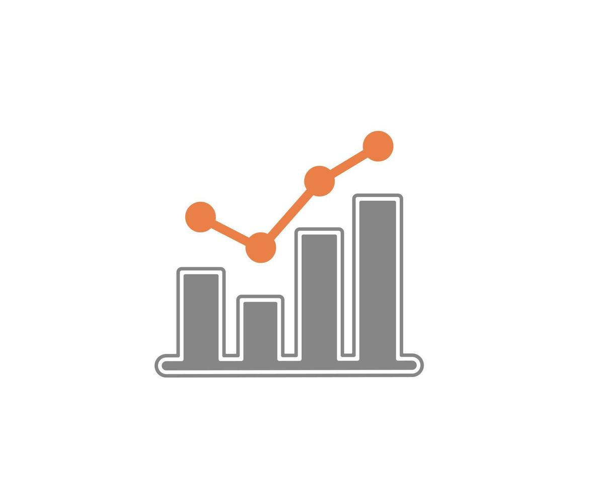 icono de gráfico de gráfico de barras de vector de análisis de datos de crecimiento
