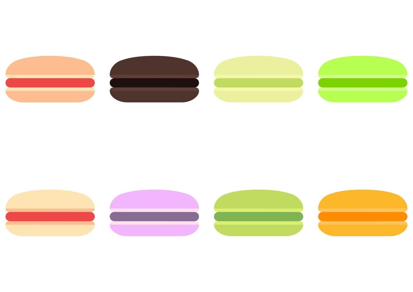 a collection of colorful macaroon illustrations vector