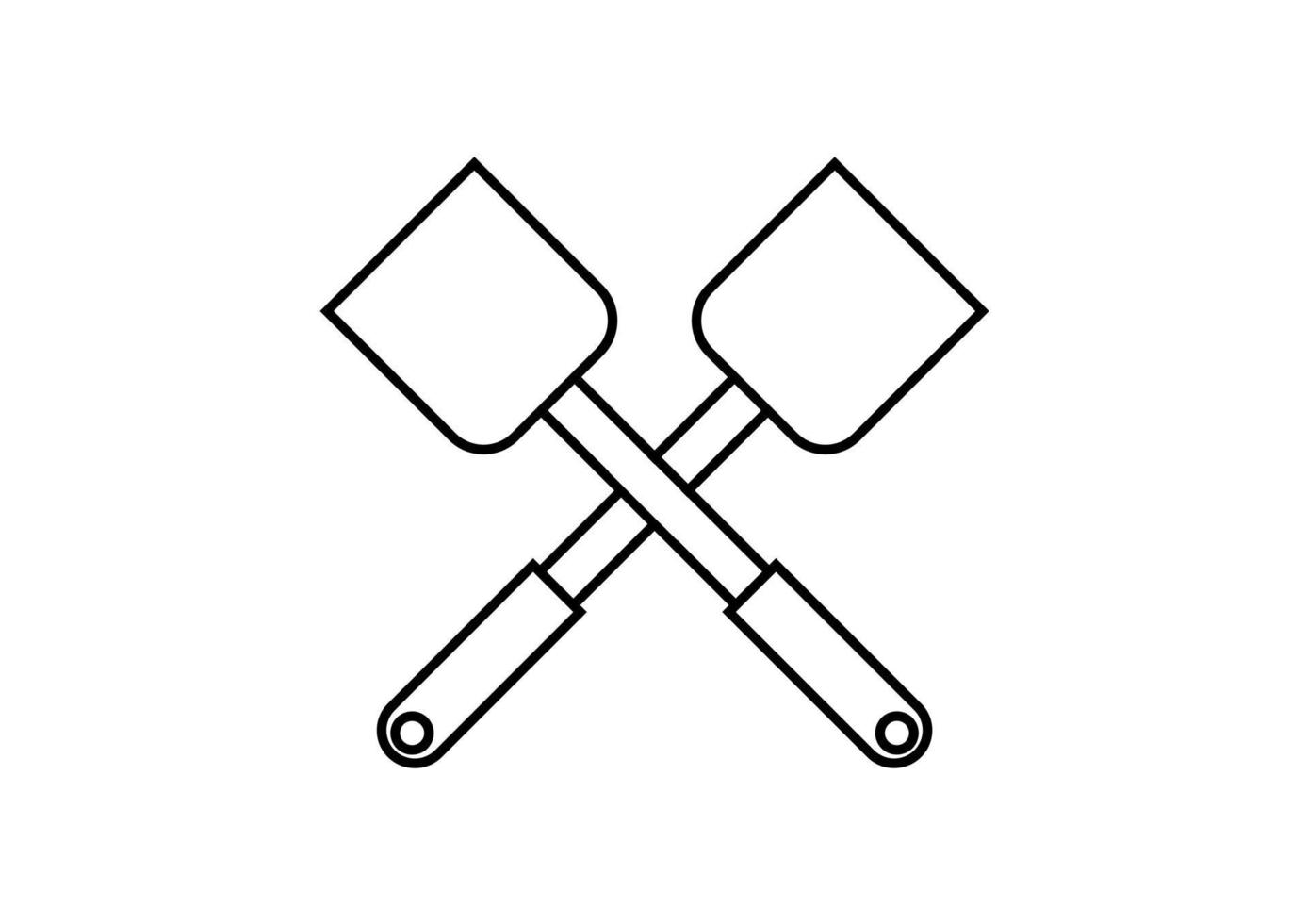 the outline of a spatula with a simple design vector