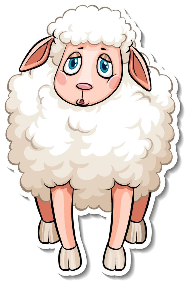 A sheep farm animal cartoon sticker vector