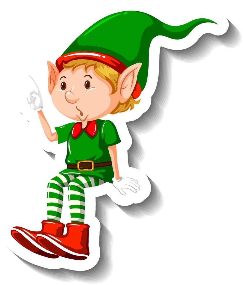 Christmas elf cartoon character vector