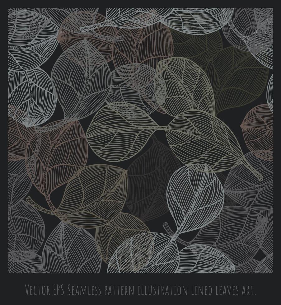 Vector EPS Seamless pattern illustration lined leaves art